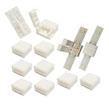 D DrNeeko LED Strip Solderless Connector Adaptor for Waterproof Single Color Led Strip with 10mm PCB (2 Pin Single Color 5050 2835 3528 3014 5730 Strip Connector), Pack of 10