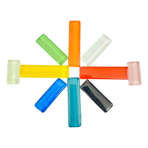 Image of Assorted Colours Glass Mosaic Tiles (20 Variations) (All Packs: 100 g,200 g,500 g), DIY Mosaic Art, Decoration, Crystal Glass Mosaic Tiles (Glossy Strip Mix Size), 200 g