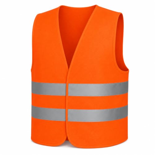Image of VRITRAZ Unisex High Visibility Reflective Safety Vest | Multi-Pocket Safety Workwear Jacket for Construction Workers, Engineers, Security Guards, Factory & Road Safety Use