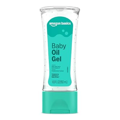 Amazon Basics Baby Oil Gel with Aloe Vera & Vitamin E, Moisturizing, Fast Absorbing, No-Mess, Dermatologist Tested, 6.5 fl oz, Pack of 1 (Previously Solimo)