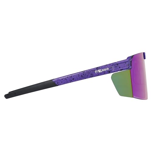 Piranha Eyewear Upland Flip Up Shield Sunglasses for Men with Blue Mirror Lenses and Peripheral Coverage3