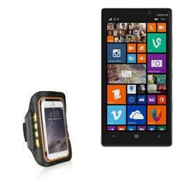 BoxWave Case for Nokia Lumia 930 (Case JogBrite Sports Armband, High Visibility Safety Light LED Runners Armband for Nokia Lumia 930 - Bold Orange