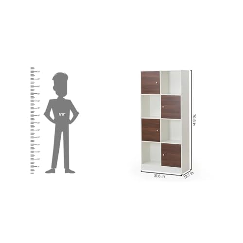 Image of Royaloak Milan Italian Bookshelf | Engineered Wood Storage Rack with Melamine Finish | Multipurpose Organizer for Home Decor | Library Book Shelf | Showcase Organizer for Living Room, Kitchen, Bedroom
