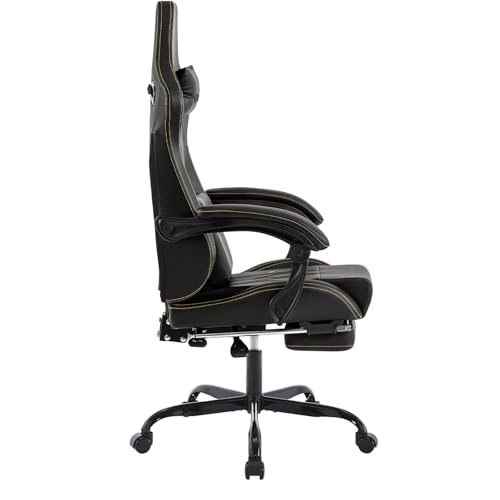 SUKIDA Gaming Chair Massage - Gamers Choice Gaming Chairs for Adults, Reclining Ergonomic Gamer with Footrest Pc Computer Comfy Leather Swivel Recliner Adjustable Backrest Lumbar,  image 8