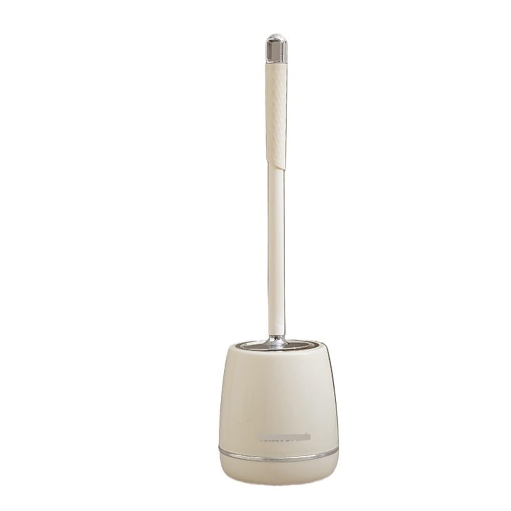 Toilet Bowl Brush Thickened Plastic Toilet Brush with Base for Home Bathroom Cleaning(Silver)