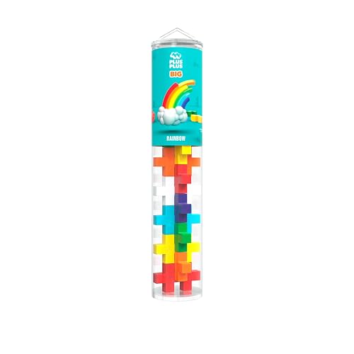 Image of PLUS PLUS Big 15 Piece Rainbow Mix - Large Building Blocks for Toddlers