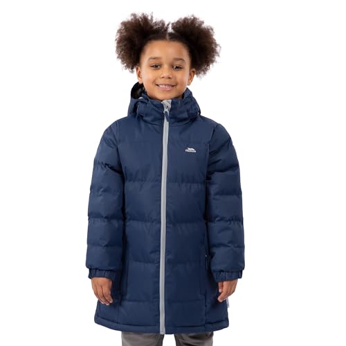Trespass Mädchen Warme Gepolsterte Wasserdichte Winter/regen Jacke Mit Abnehmbarer Kapuze TIFFY, Navy tone, 9/10, FCJKCAI20003_NVT9/10
