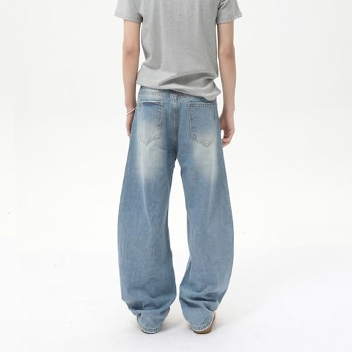 Men's Denim Jeans Korean Street Style Vintage Relaxed Loose Casual Commuter Pants for Men3