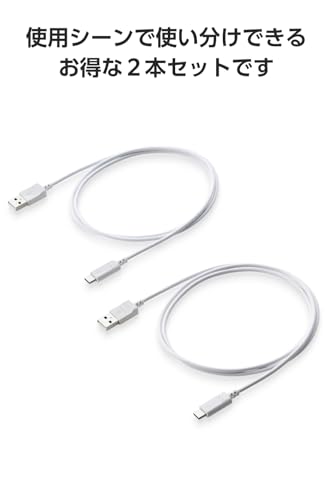 Image of Elecom MPA-ACECTW10WH USB Type C Cable, USB-C to USB-A, 3.3 ft (1 m), 15W, Compatible with MacBook /iPad /Galaxy /Android Smartphones, Tablets, Etc., White