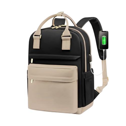 MOCA Women Laptop Backpack 15.6 Inch with USB Charging Port, Styl...