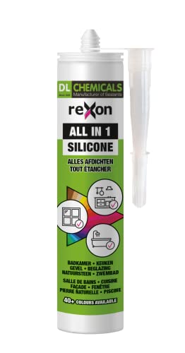 REXON® All in 1 Silicone Sealant, Cream white RAL 9001, sanitary, bathroom & kitchen, exterior and interior use - Image 2