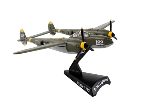 Daron Postage Stamp Lockheed P-38 Lightning “23 Skidoo” 1/115 Die-Cast Collectible Airplane Model with Display Stand – Perfect for Ages 14+ by Postage Stamp - Used condition - US$18.91