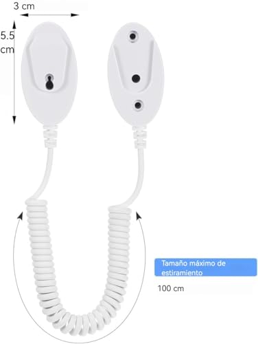 Image of UKCOCO Remote Control Holder 4-Pack - 39 in Retractable Tether, Adhesive Wall Mount Anti-Loss Cord for TV, Fan, AC Remotes, Keeps Controllers Secure for Home, Bed, Couch