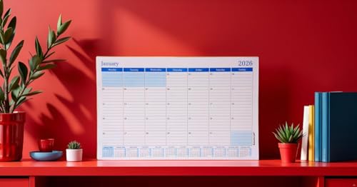 Image of Sukeshcraft Monthly Desk Pad Calendar Refill 2026 -Planner Refill (January - December 2026) (17.50 X 11 Inch)
