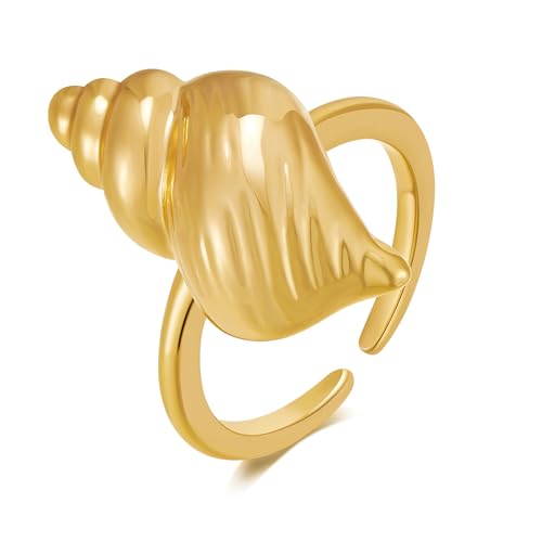 Bagues dorées et réglables en forme d'étoile de mer bijoux d'été empilables femme