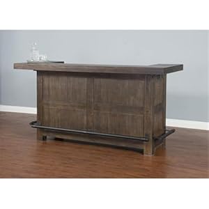 Pemberly Row 80 Transitional Wood Gorgeous Bar Unit with Pull Out Tray Foot Rail 2 Drawers Adjustable Shelves Stemware Rack Wine Storage in CherryTobacco Finish