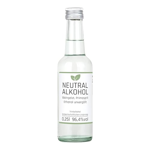 0 25l Weingeist Primasprit Trinkalkohol 96 4% vol - zum Ansetzen von Likören Gin oder Tinkturen - 0 25l Flasche