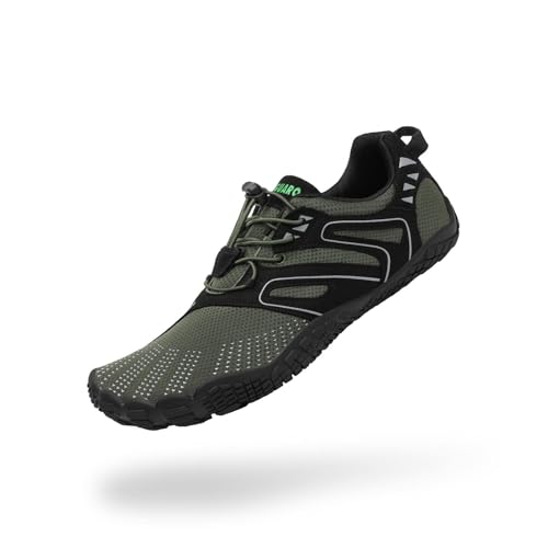 Mens Barefoot Gym Walking Trail Running Shoes Beach Hiking Wide Toe Box Water Shoes Aqua Sports Pool Surf Waterfall Climbing Quick Dry Grey