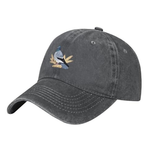YYHWHJDE Casquette de baseball noire en coton avec image de pigeon sur le blé, chapeau classique pour homme et femme, légère et respirante, Deep / Chiné, Taille unique