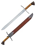 Condor Tool & Knife Condor Messer Sword | 1075 High Carbon Steel Blade Messer Sword with Hickory and Walnut Handle for Martial Arts Practice | 21.7in Blade | 5mm Thick | 52.6 oz