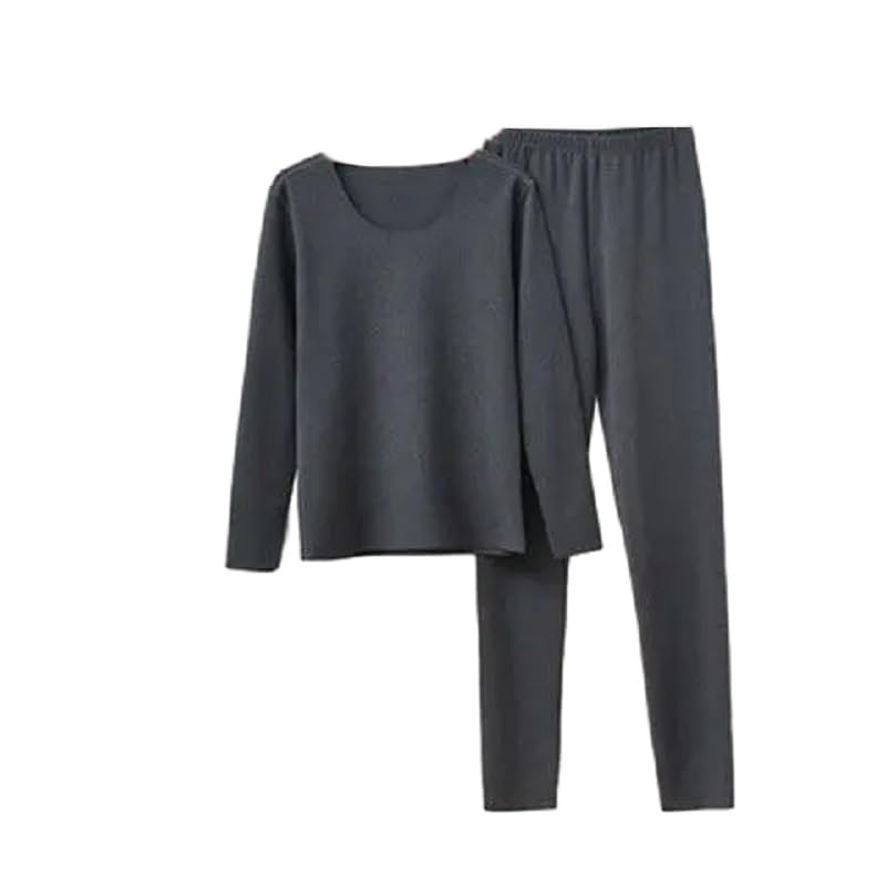 Ropa Interior Térmica Mujer - Traje De Lencería Cálido Simple para Otoño E Invierno, Tops Ajustados De Manga Larga + Pantalones, Ropa Interior Gruesa, Conjunto De 2 Uds., Ropa Diaria
