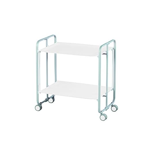 DON HIERRO - Carrito Auxiliar con Ruedas Bauhaus, armazón metálico de Color Gris, 2 bandejas-Blanco