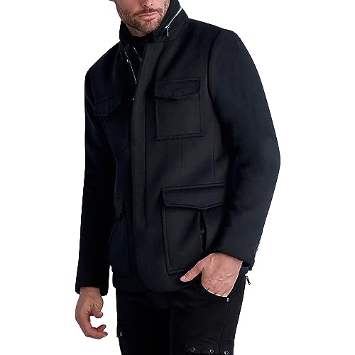 Karl Lagerfeld Paris Men's Faux Shearling Bib Coat2