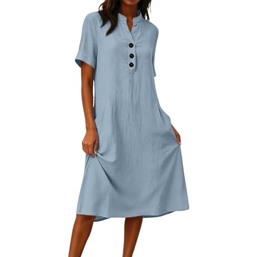 Robe d'été décontractée longue et ample, mode pudique chic avec poches pratiques - 5