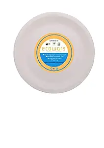 ECOWARE (Pack of 25 Plates 100% Natural, Biodegradable, Compostable, Ecofriendly, Safe & Hygienic Disposable 7 inch Round Plate- Small