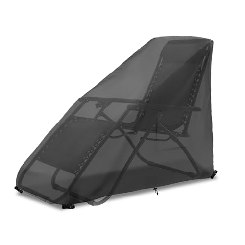 Zero Gravity Chair Cover Outdoor Heavy Duty 600D Waterproof Folding Lounge Armchair Cover Patio Folding Zero Gravity Recliner Cover.black 39 L x 26 W x 45 H