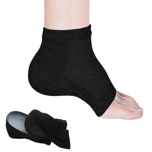 HFDONGL Rizzsoles Height Max Socken Unsichtbare Gel-Einlegesohle und Fersenschutz Unsichtbare Silikon-Fersenpolster Atmungsaktive Einlegesohle und Fersenschutz für Männer und Frauen (3,5cm, Schwarz)