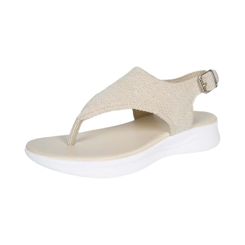 Genérico Sandalias Mujer Verano Plataforma Comodas Zapato Sandalias Informales de Verano para Mujer,Nuevas,de Color Liso,con,con Clip En La Punta Y Tacón Plano,Sandalia Negra (White,39)