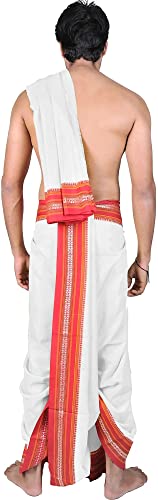 Dhoti and Veshti Set with Temple Border - Viscose2