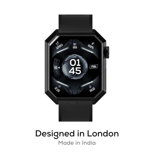 Image of Layers Anarc 2 Smartwatch | 1.85 AMOLED 60Hz Display | Built-in GPS | AI Watch Faces & Assistant | BT Calling | Auto Brightness | Heart Rate + Sleep Monitor Smartwatch, Alluminium Body (Black)