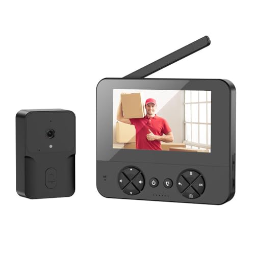 TKMARS Sonnette sans Fil avec Caméra et Écran 1080P, Interphone Vidéo Bidirectionnel,Visiophone sans Fil, Vision Nocturne, Portier Vidéo sans WiFi ni...