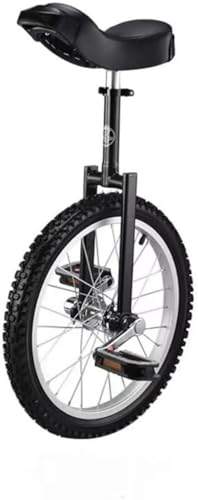 XinYiRich 一輪車 競技用 16/18インチ コアバランスを強化し 組み立て式 屋外用 軽量で安定しており 調節可能なシートの高さで 大人 子供 学生に適しています (ブラック,16インチ)