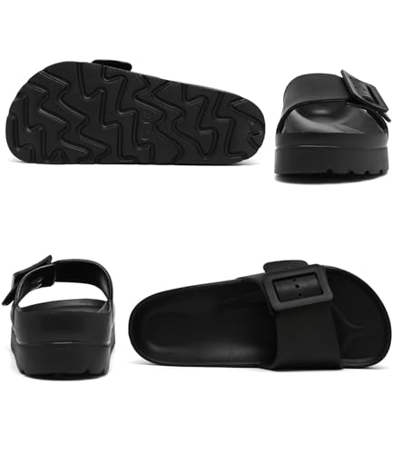 Image of Haifago Women's Platform Sandals with Arch Support, Summer Beach Slides Adjustable Buckle Comfortable Lightweight EVA Slip on Slide