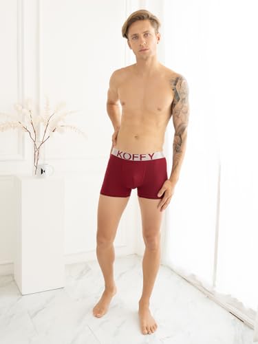 Image of KOFFY Men's Malleable Cotton Lycra Long Trunk with Minus Cutting Pouch and Moisture Wicking Properties