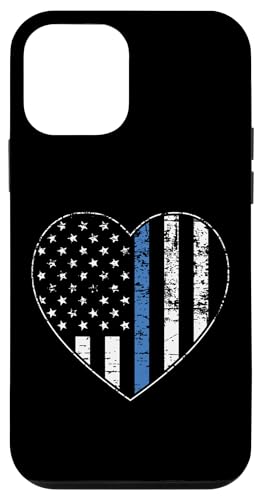 Thin Blue Line Heart Police Officer Department US Flag �X�}�z�P�[�X iPhone 12 mini �p