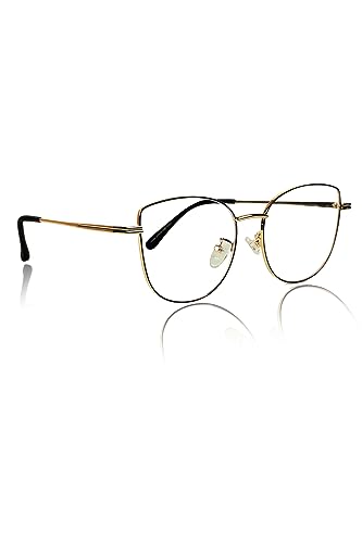 Image of Jodykoes Cat Eye Frames for Women Premium Series Designer Eyeglasses with Blu Cut Anti-Glare Protection | Fashionable Metal Frames | Ideal for Computer and Blue Rays
