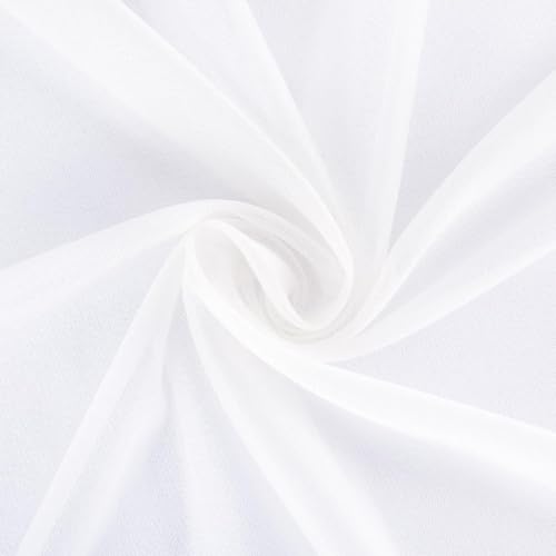 Image of Wedding Glitter Arch Draping Fabric White 1 Panel 29 inch x 6.5 Yards Sheer Backdrop Curtain Drapery for Summer Wedding Ceremony Birthday Party Indoor Ceiling Decor