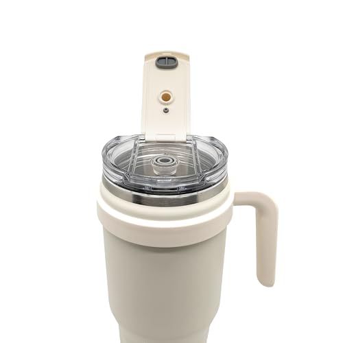 Image of NERTZ Tumbler 1100ml Stainless Steel Insulated | Double Wall Vacuum Bottle with Straw Lid & Wide Mouth Lid | Hot & Cold Bottle Leak Proof, BPA Free for Gym, Travel, Office (White)