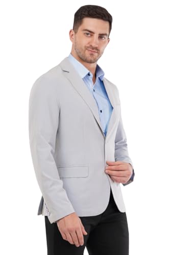 Image of SaintX Men's Tailored Unlined Blazer | Layering Jacket, Drapes & Feels Like a Shirt | Airy & Light Weight, Ideal for Summers | Highly Stretchable Wrinkle Resistant Fabric | Slim Fit | All Day Comfort