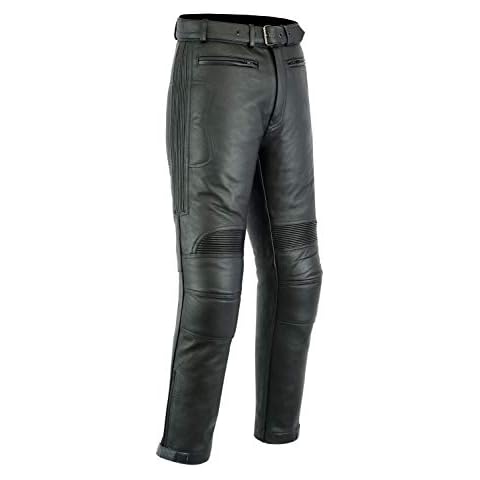 Texpeed Mens Leather Cruiser Motorcycle Trousers Cover
