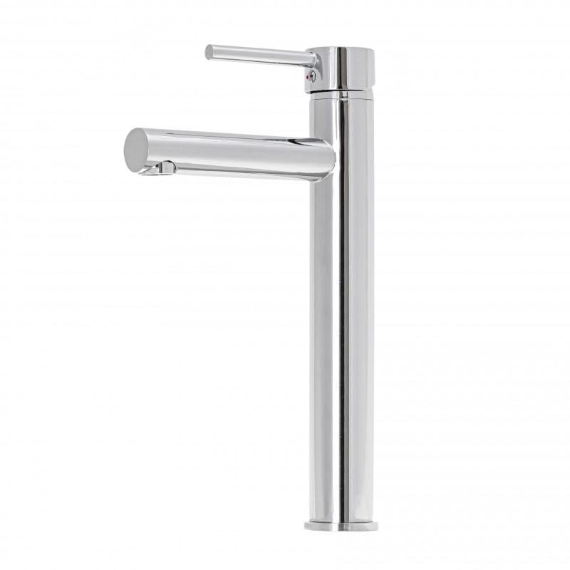 Kran łazienkowy - bateria umywalkowa z wylewką 14 cm - armatura łazienkowa z regulatorem strumienia - stojąca bateria mieszakowa - bateria łazienkowa do umywalki - wysokość 30,5 cm - chrom