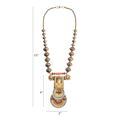 Image of Handcrafted Tribal Dhokra & Floral Charm Necklace Collection | Artisan Brass, Glass & Contemporary Statement Necklaces for Women | Ethnic, Elegant & Artistic Jewelry