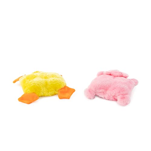 ZippyPaws Squeakie Pads - 2-Pack (Duck, Pig) Dog Squeaky Plush Toy for Dogs, Duck & Pig, 6.5 x 5 x 2 in - Image 2