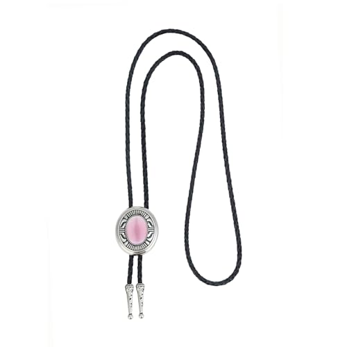 Image of Btilasif Bolo Tie- Tiger Eye Stone Bolo Tie Leather Necktie Western Jewelry Accessories for Women Men