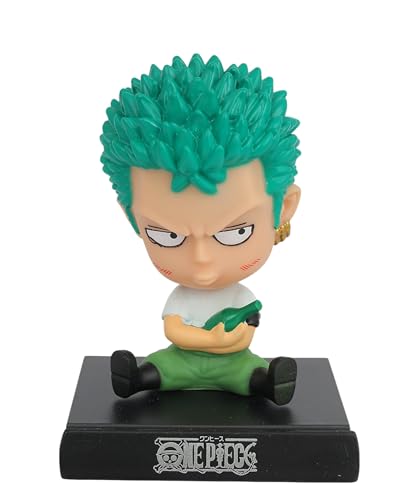 Image of Daiyamondo Polyvinyl Chloride Super Hero Anime Action Figure Bobble Head for Car Dashboard Office & Study Table Decoration for Everyone (Zoro One Piece, 9 Cm, 7.5 Cm)