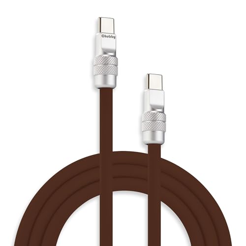 Image of chubbycable Chubby 2.0 Fast Charging Cable Durable Soft Silicone USB C Cable 240W Extra Thick Phone Charger Cord Data Transfer Cord, Chocolate, Type-C to Type-C, 8.2FT
